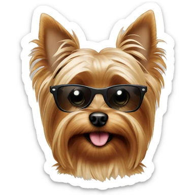 Yorkie wearing sunglasses sticker