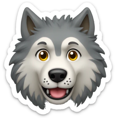 un lobo soplando  sticker