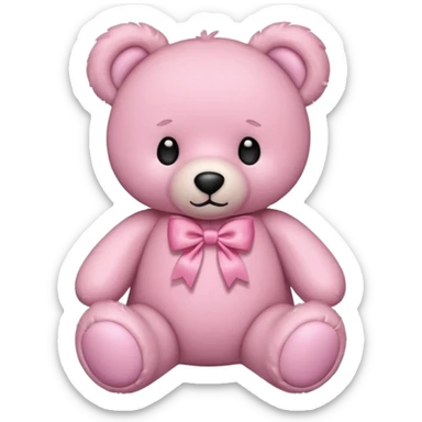 pink teddy bear with a pink bow sticker