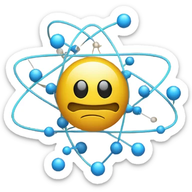 an atom with a brain in the center sticker