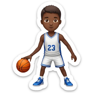 Handsome boy playing basketball  sticker