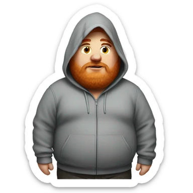 Fat redheaded man in a hoodie sticker