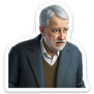 old man in white shirt sticker