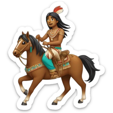 Indian on horse sticker