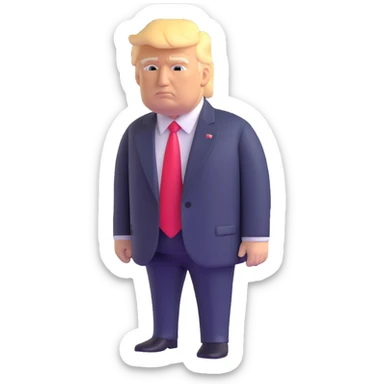 Donald Trump in presidential suit with detailed features sticker