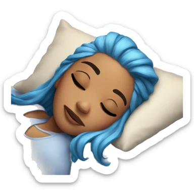 Ariana sleeping with blue hair sticker