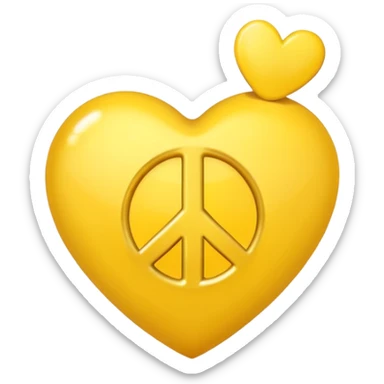 yellow heart with a peace sign sticker