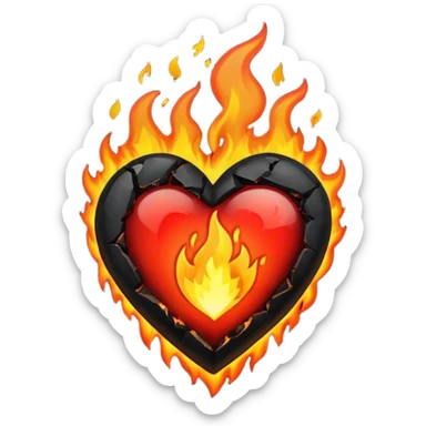A black love hurt in black fire sticker