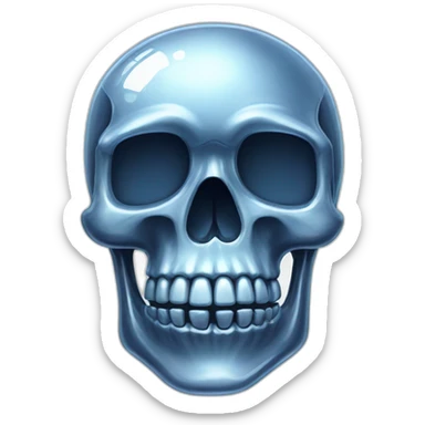 clear shiny glass skull sticker