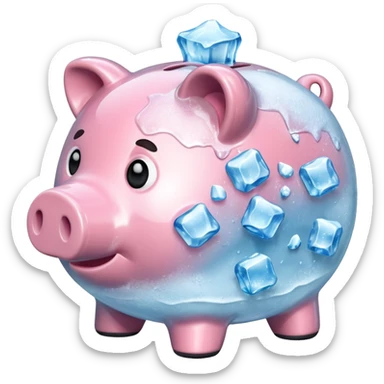  Piggy bank in ice texture sticker
