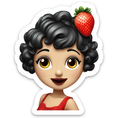 Betty boop eating strawberries  sticker