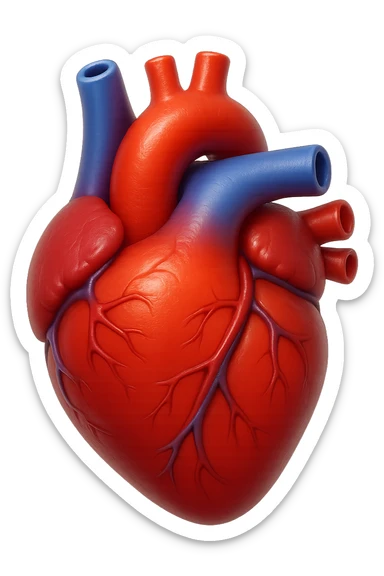 emoji 3d stile iphone di cuore anatomico umano sticker
