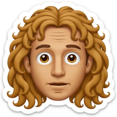Make the curls on his forehead longer, above the eyes  sticker