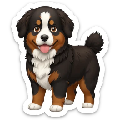 Generate a Bernese Mountain Dog that is just pooping sticker