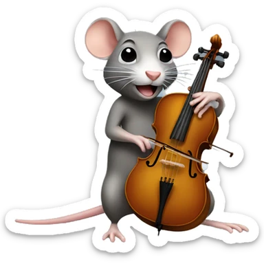 rat playing cello  sticker