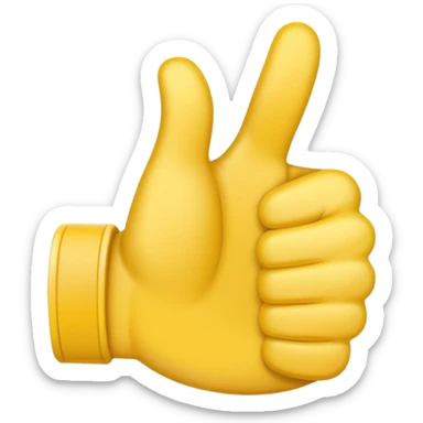 thumbs up emoji outlined in white sticker