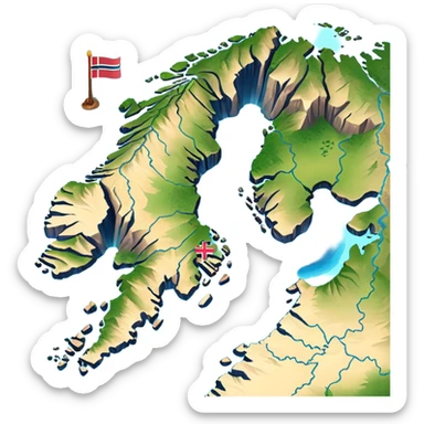 norway 2d map sticker