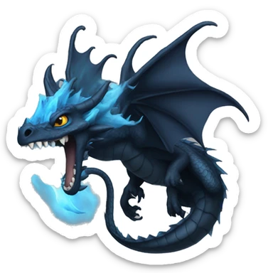 Black Dragon with blue aura sticker