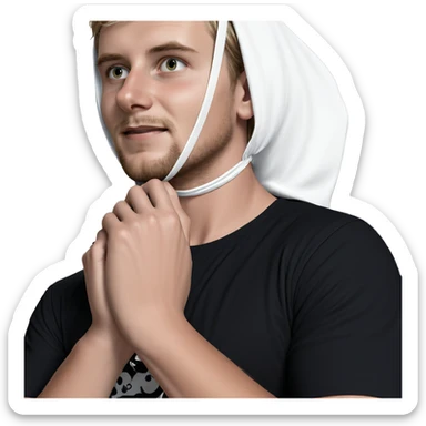 masked boy in black shirt sticker