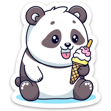 Panda eating ice crea sticker