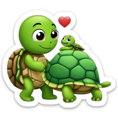 Love between a castor and a turtle sticker