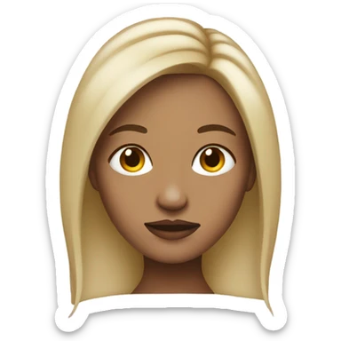 Woman with split dyed brown and blonde hair and nose piercings sticker