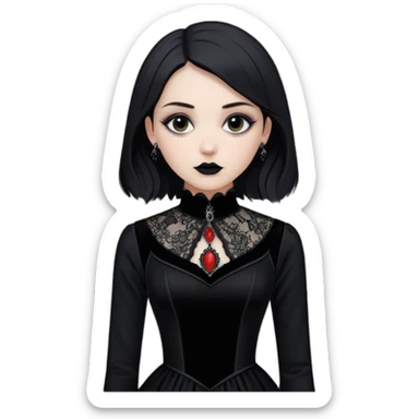 Adelaide Victoria Kane in black goth dress sticker