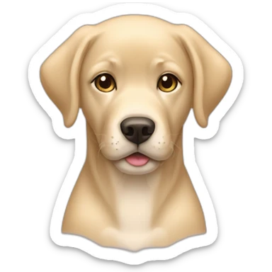 black hair white girl with a gold labrador sticker
