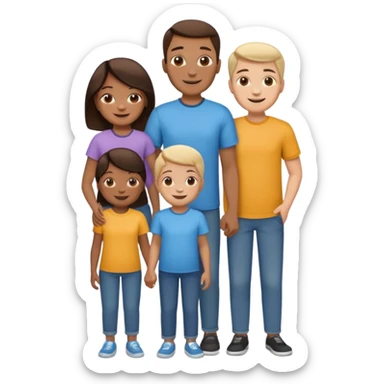 family of 5 members sticker