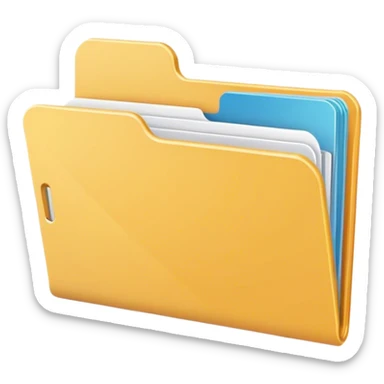 A minimalist open folder with tiny, suggesting a space ready to be filled. maintaining a clean and modern look. Flat UI illustration, digital art, empty state design, neutral background. sticker
