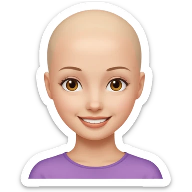 create pretty girl with bald head close up shot sticker