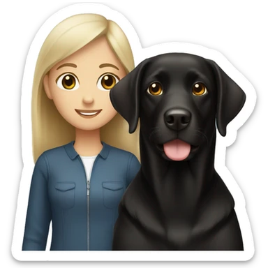 Black lab with brunette girl  sticker
