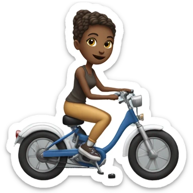 white female actress, plays for children, short, shaved temples, likes to smoke and sing karaoke, has a cat and loves to ride a bike sticker