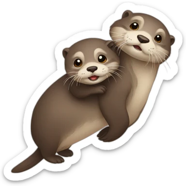 otter  carrying otter sticker