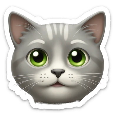 Chat rayer gris et crème avec les yeux vert sticker