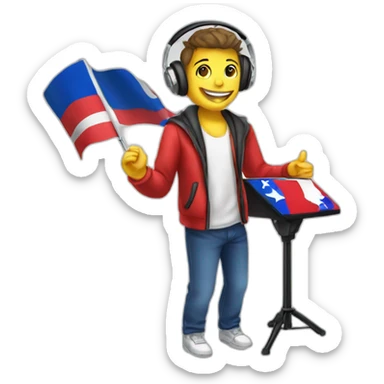 Disk Jockey with Savoie flag sticker