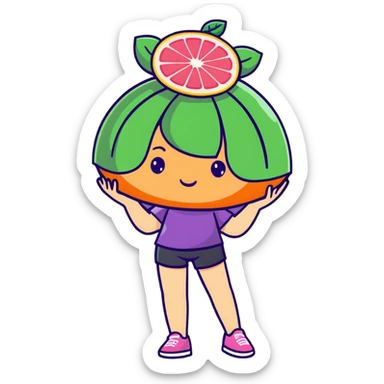 Grape fruit girly sticker