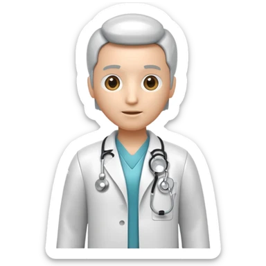 medical robot with a doctor's coat and a stethoscope sticker