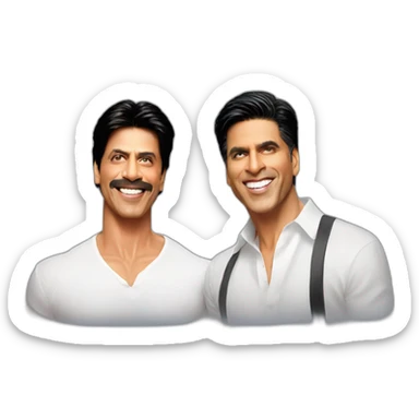 Shahrukh Khan with Akshay Kumar sticker