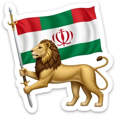 Irans pahlavi periods flag sticker
