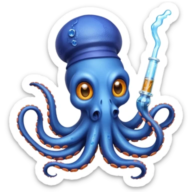 Octopus with a glass meth pipe  sticker