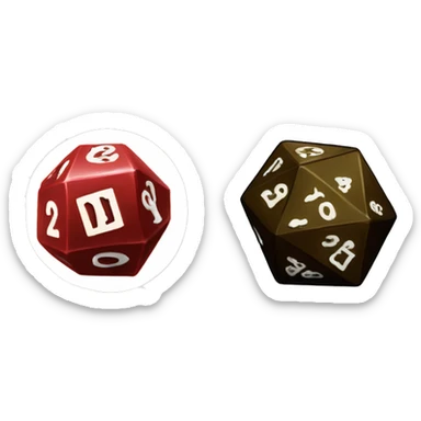 d20 dice and dungeon master screen sticker