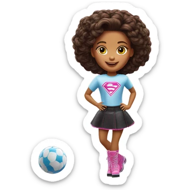 quiero que me crees un emoji de esta descripcion: Chica vestida de Barbie patinadora ( de la pelicula del 2023), bebiendo chupitos o en su defecto una copa sticker