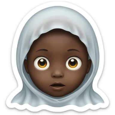 black baby ghost face sticker