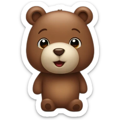 cute cartoonish mocha bear sticker