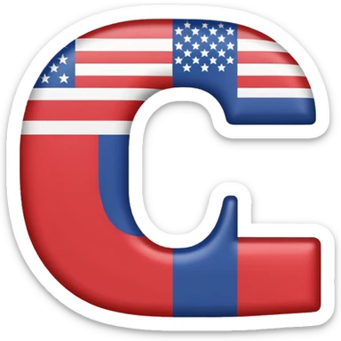 LETTER C USA  sticker
