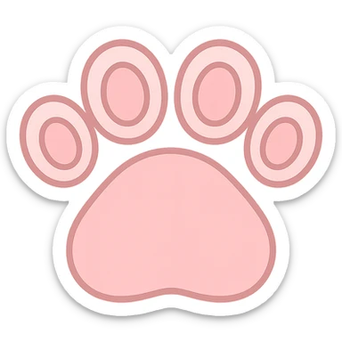 a cute and friendly pink paw print emoji, remove face sticker