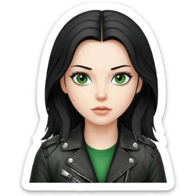 Biker Girl
Black Long Hair
Green Eyes sticker
