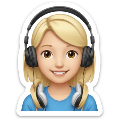 what emoji gril with hephones and blonde hair ? sticker