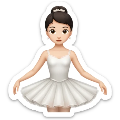balerina dark hair sticker